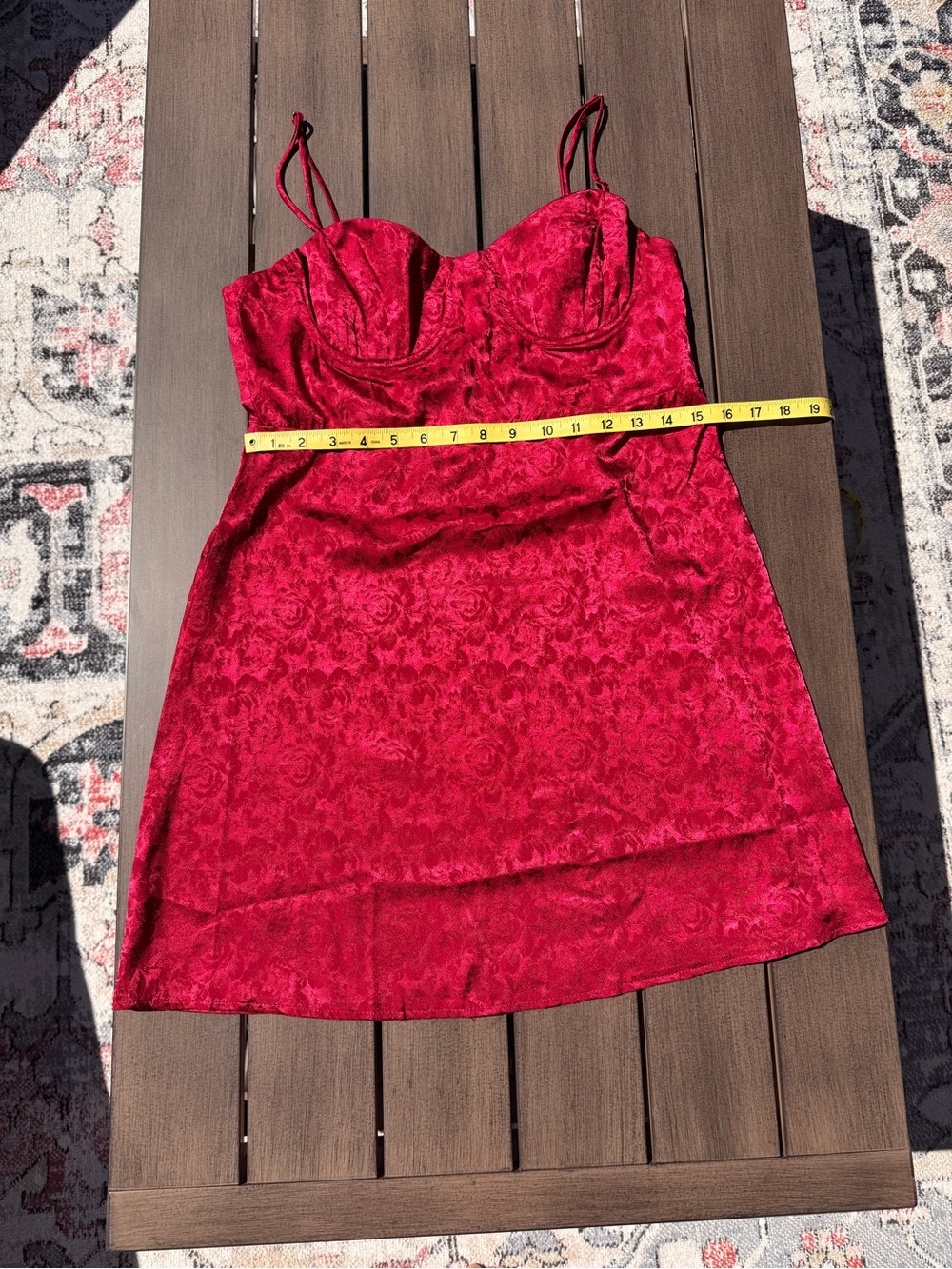 🌹 Princess Polly Red Rose Bustier Silk Slip Dress 🌹 - Picture 5 of 14